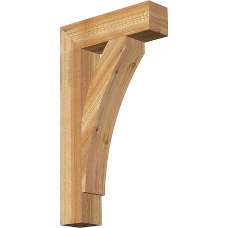Ekena Millwork Thorton Block Rough Sawn Bracket, Western Red Cedar, 4"W x 16"D x 28"H BKT04X16X28THR05RWR